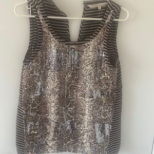 Rachel Roy Python Sequin Racer Back Tank Top